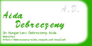 aida debreczeny business card